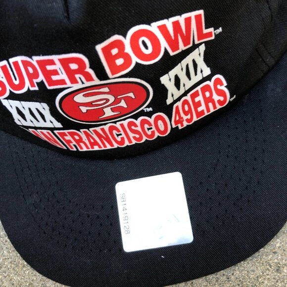 Vintage 90s SUPER BOWL XXIX San Francisco 49ers Snapback Hat NWT Black Logo 7 - Picture 7 of 8
